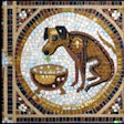 Dall·e 2024 03 25 11 59 33 Church Mosaic Of Dog Eating From A Bowl With Ornate Background