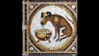 Dall·e 2024 03 25 11 59 33 Church Mosaic Of Dog Eating From A Bowl With Ornate Background