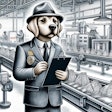 Dall·e 2024 05 20 08 50 01 A Detailed And Whimsical Illustration Of A Dog Dressed As A Federal Inspector The Dog Is Wearing A Suit, Tie, And A Hat With A Badge It Is Examining