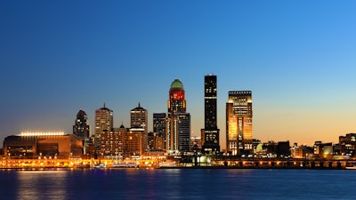 Wide View Of Louisville, Kentucky Skyline At N