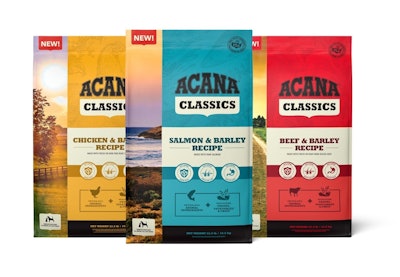 ACANA's Classics recipes contain protein-rich animal ingredients, wholesome grains, vegetables and fruit pet parents will recognize.
