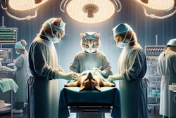 Dall·e 2024 05 20 14 51 52 A Dramatic Cgi Scene From A Medical Tv Show Set In An Operating Room The Doctors Are All Cats, Dressed In Surgical Scrubs, Masks, And Caps The Patie