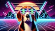 Dall·e 2024 05 09 10 08 21 A Synthwave Style Image Featuring A Beagle Wearing Sunglasses With Dollar Signs Reflected In Them The Beagle Is Depicted With A Cool, Confident Pose
