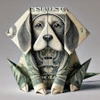 Dall·e 2024 07 16 13 51 49 An Origami Of A Dollar Bill Folded To Resemble A Beagle The Folds Should Be Intricate And Detailed, Capturing The Distinctive Features Of A Beagle Su