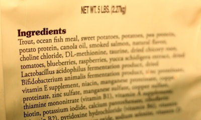 Andrea Gantz Pet Food Ingredient Label