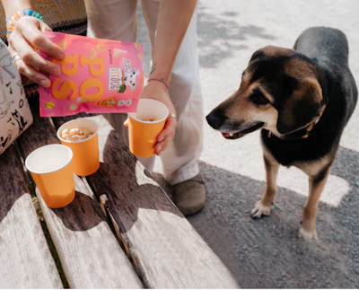 VEGDOG Pops are light, low-fat treats for dogs.