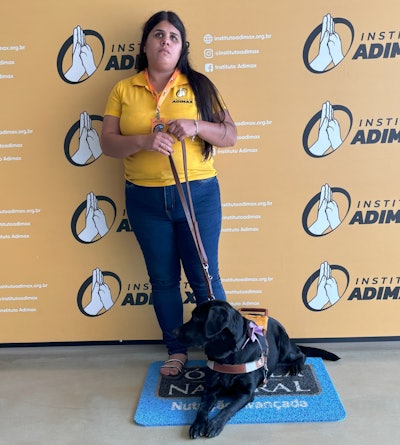 Instituto Adimax, founded and operated by pet food company Adimax, trains and provides guide dogs for visually impaired people in Brazil like Samanda, here with her guide dog, Quincy.
