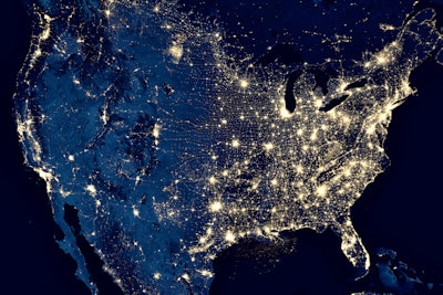 Us Map At Night