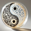Dall·e 2024 10 28 15 31 36 A Close Up Image Of A Petri Dish With A Yin Yang Symbol Inside, Made From Colonies Of Light And Dark Bifidobacterium Bacteria The Bacteria Form Disti