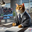 Dall·e 2024 11 26 09 14 51 A Realistic Cgi Image Of A Cat Dressed As A Stock Broker The Cat Is Wearing A Tailored Business Suit With A Tie, Sitting At A Modern Desk Surrounded