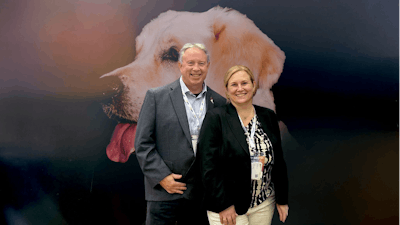 Steve Akins (WATT Global Media) and Dr Rowena Arzt (WZF) celebrate the expansion of their partnership until 2028.