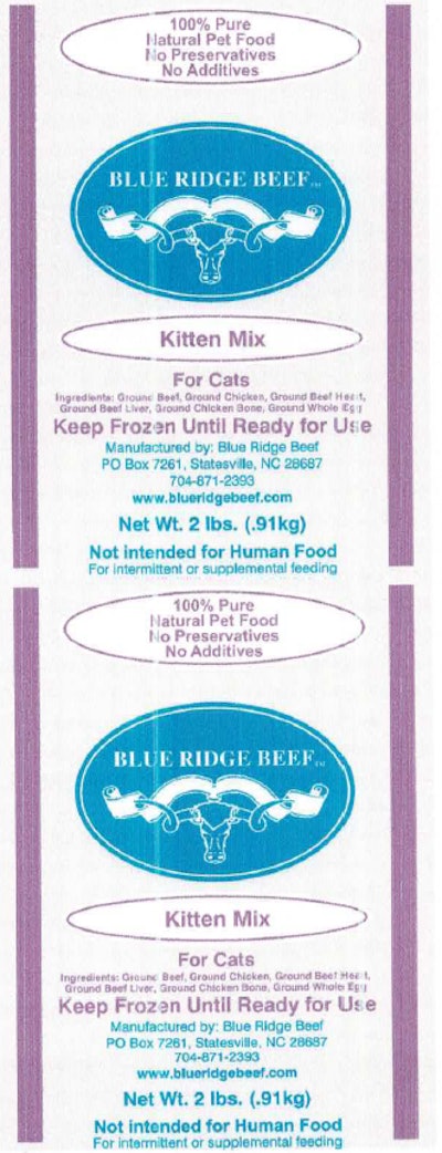 Blue Ridge Kitten Mix Recall Jan 2025