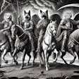 Dall·e 2025 01 20 09 29 56 A Dramatic And Artistic Depiction Of An Apocalyptic Landscape With Stormy, Swirling Dark Clouds, Flashes Of Lightning, And A Barren Earth Below The S
