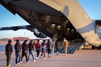 Deportation flight for undocumented immigrants