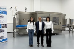 Pictured left to right: Cassie Yu, office clerk; Guangqi Zheng, sales area manager China; and Cloris Lei, HPP Food Applications specialist, at the HPP Incubator Shanghai.