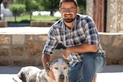 A family-owned business, South Africa-based Montego Pet Nutrition has served up excellence to the African pet markets and beyond for 25 years. Pictured: Managing Director Johan van Jaarsveld with his (now passed) Great Dane Saartjie.