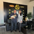 Georgios Tsappis, founder and managing director, and his daughter Sophia, business manager, together with Messi the Jack Russell terrier, keep an eye toward the future for Champion Pet Food based in Cyprus.