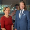 Dr. Mark Lyons (right), president and CEO of Alltech, is shown with Tara McCarthy (left), global vice president of ESG at Alltech.
