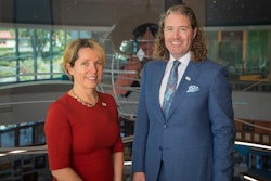 Dr. Mark Lyons (right), president and CEO of Alltech, is shown with Tara McCarthy (left), global vice president of ESG at Alltech.