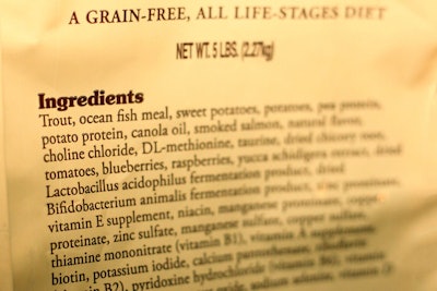 Andrea Gantz Cat Food Label Ingredients