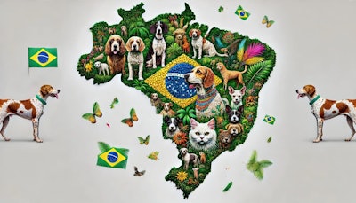 Dall·e 2024 09 20 14 18 09 A Detailed Map Of Brazil Made From A Mosaic Of Images Of Cats The Mosaic Should Be Vibrant And Colorful, Evoking The Spirit Of Carnivale, With Elemen