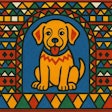 Al-Qatt Al-Asiri painting of a puppy