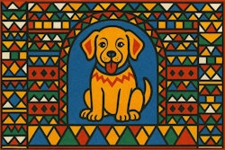 Al-Qatt Al-Asiri painting of a puppy