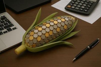 Ear Of Corn With Coins Instead Of Kernals