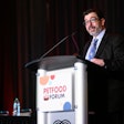 Ernie Tedeschi, director of economics, The Budget Lab at Yale Law School, presented the keynote speech at Petfood Forum 2025 in Kansas City, Missouri, U.S.