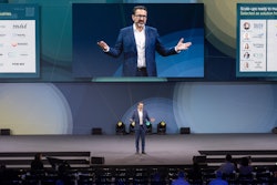 Thierry Duvanel, director of innovation at Bühler North America, addresses the crowd at Scale-Up Day on June 25 in Uzwil, Switzerland.