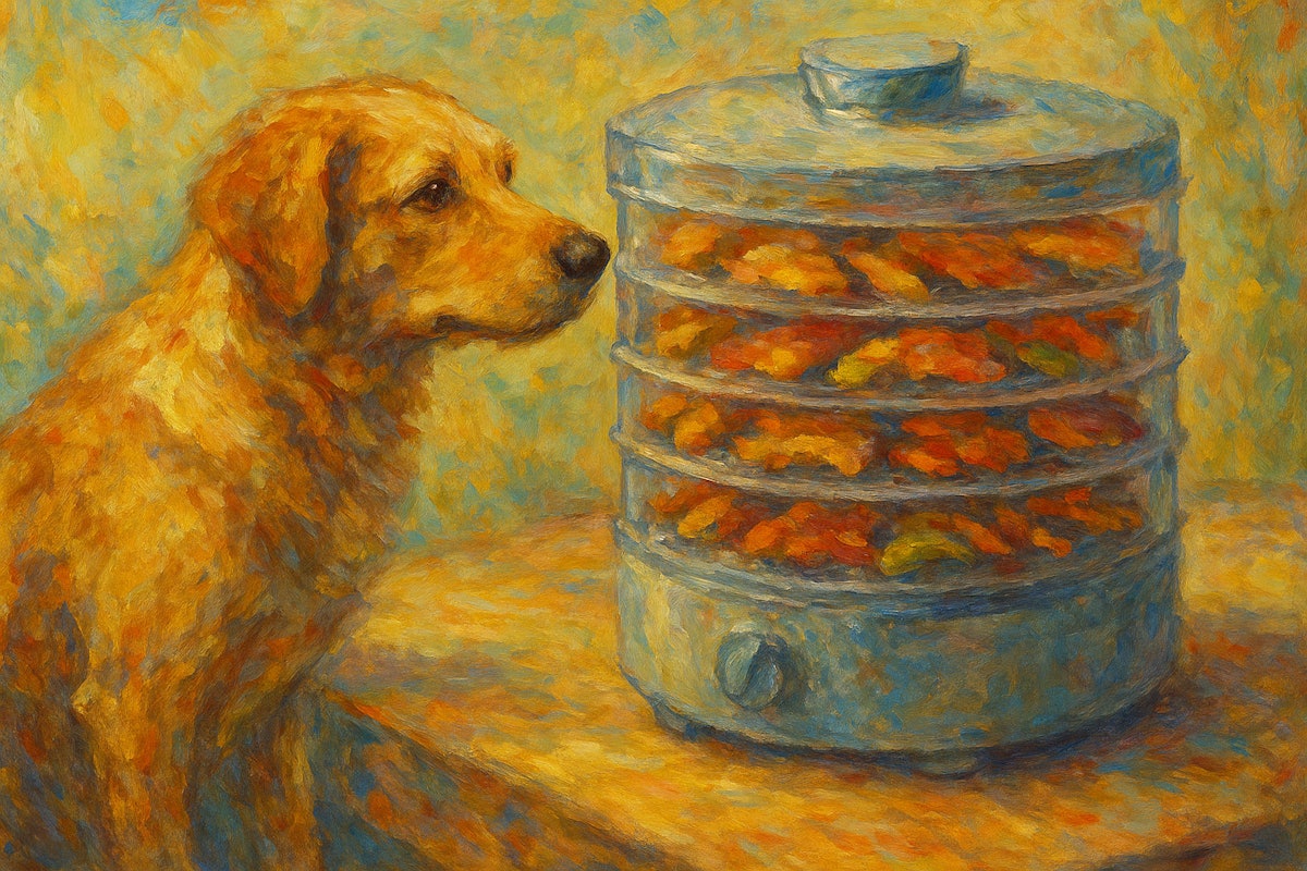 Dehydrated natural dog food supported immune system, digestibility