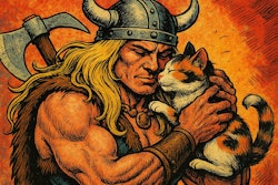 Viking With Cat