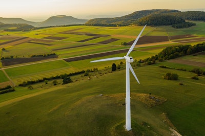 Wind Turbine Green Farm Fields
