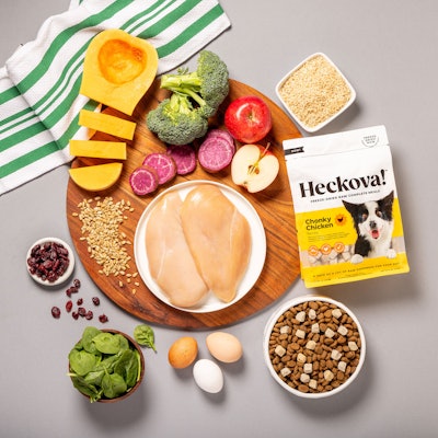 Heckova!’s complete meals, which include Bow Wow Beef and Chonky Chicken recipes, focus on quality protein sources mixed with fruits, vegetables and whole grains.