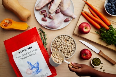 We Feed Raw offers customized, complete and balanced raw meals frozen and cold-shipped to customers, including beef, chicken, lamb, turkey and duck.