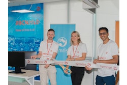 The Symrise team opens the #BCN Hub. Left to right: Edward Heretsch, head of Data + Digital Architecture, Eliza Millet, chief digital & information officer (CDIO), and Sid Raisoni, Data & AI Hub - program lead.