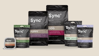 The newly launched Sync product line features nutrition for various dog life stages.