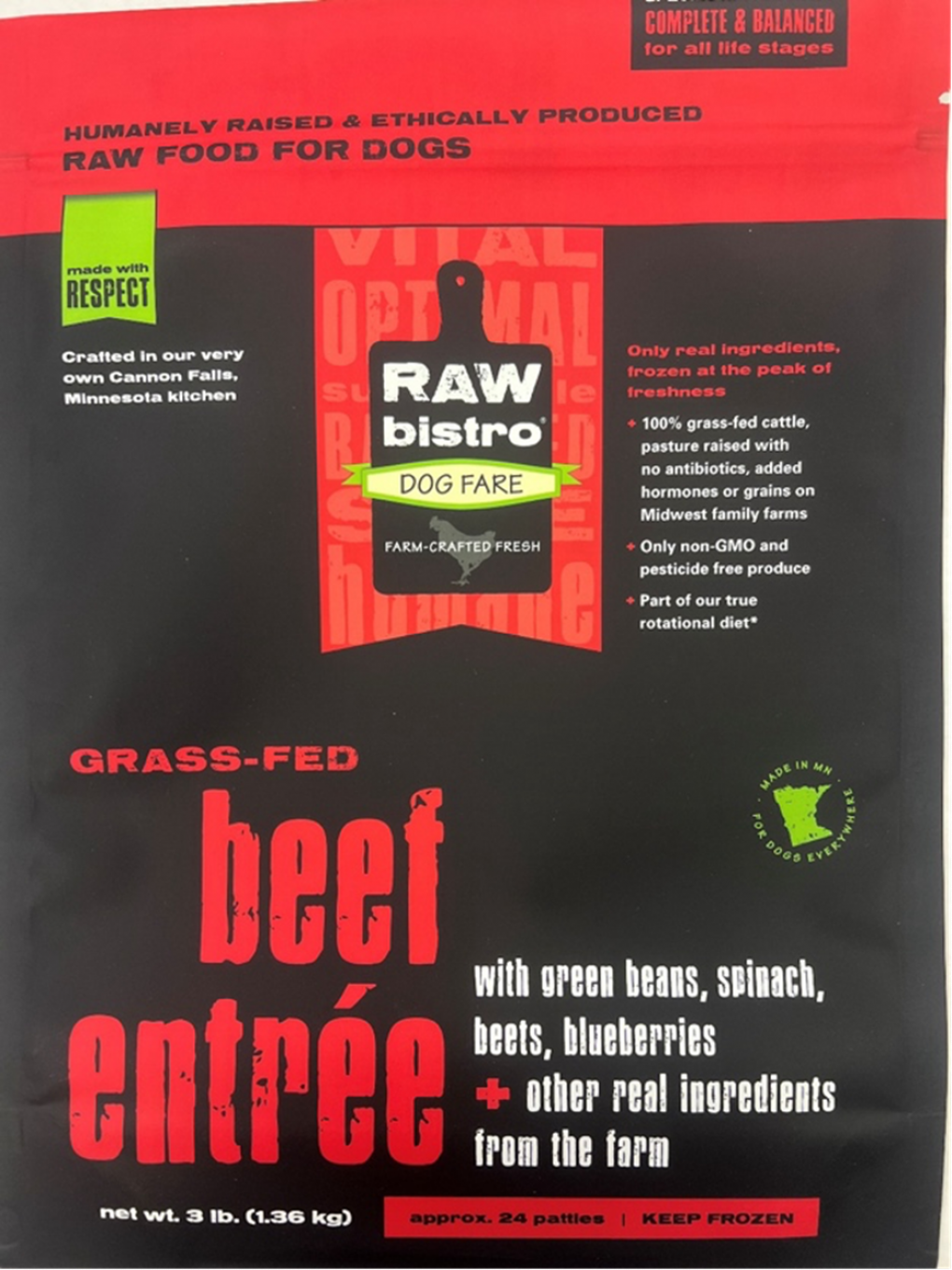 Raw Bistro Dog Fare Recall 10 25