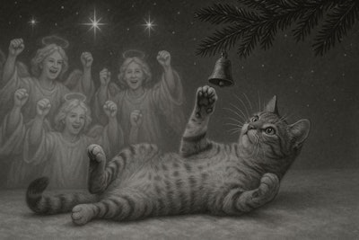 Cat Bats For The Angels