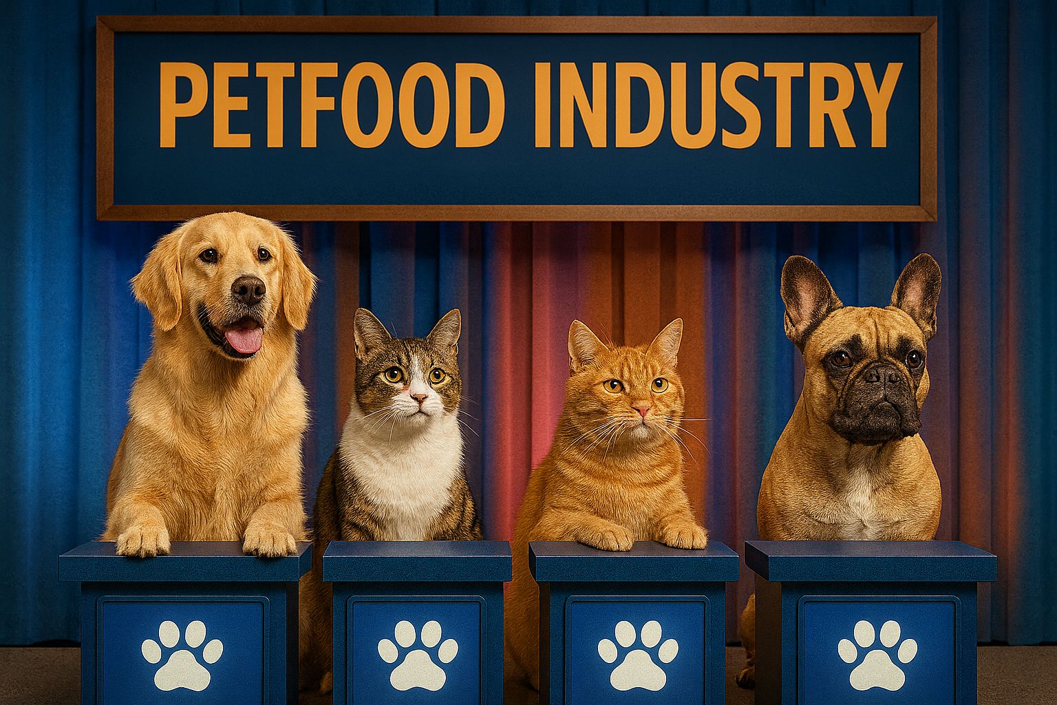 Dogs And Cats Play A Tv Game Show