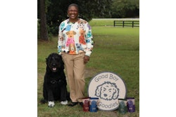 Good Boy Goodies founder ArrKeicha Danzie, pictured here with company mascot Mr. Chubb, is carving a unique path in pet treats by targeting innovative retail spaces, including airport concourses, rest stops, specialty boutiques and farmers markets.