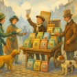 Nostalgic Watercolor Of A Newsy Selling Bags Of Dog Food On A Victorian London Street The Newsy Is Selling Pet Food Subscriptions