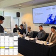 Eastseabrother CEO Eunyul Kim pitches to Silicon Valley investors at the Plug and Play 'Shark Tank with Silicon Valley Investors' event on July 30, 2025, in Sunnyvale, California, U.S.