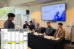 Eastseabrother CEO Eunyul Kim pitches to Silicon Valley investors at the Plug and Play 'Shark Tank with Silicon Valley Investors' event on July 30, 2025, in Sunnyvale, California, U.S.