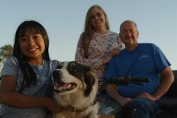 2026 Farm Dog of the Year, Max, herds beef cattle on the Enns' farm. His assistance supports John, who uses a mobility scooter.