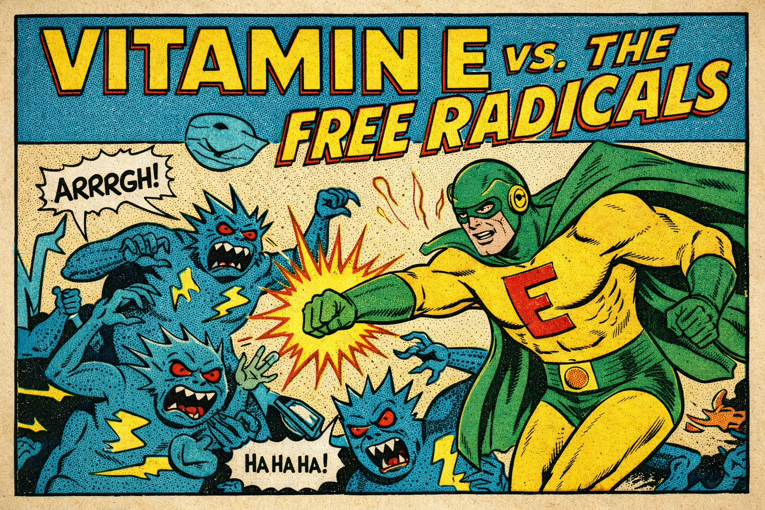 A Superhero Named Vitamin E Battling Called The Free Radicals