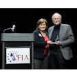 Jerry May was presented with the AFIA Friend of Pet Food Award by AFIA president and CEO Constance Cullman.