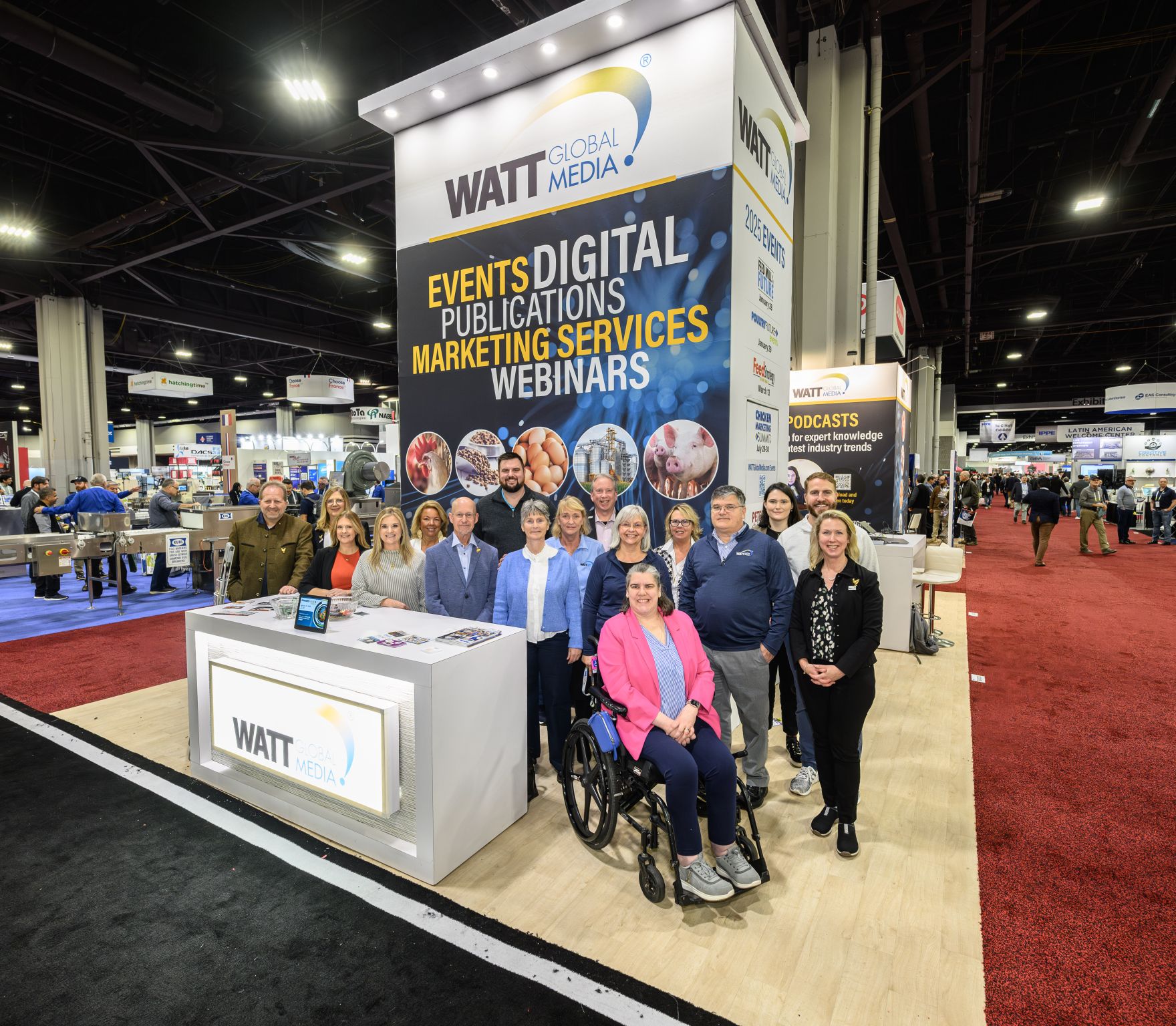 The WATT Global Media team shown at the 2025 edition of IPPE.