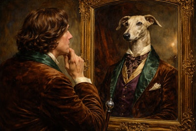 'Picture of Dorian Greyhound' by Oscar Domesticated