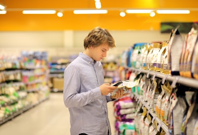 Young Man Shopping Petfood Store